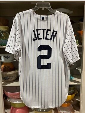 Majestic New York Yankees Derek Jeter #2 Cool Base Jersey - Size Large